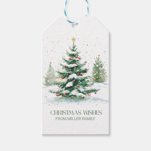 クリスマステーマクリスマスウィッシュレトロタイポグラフィ ギフトタグ (正面)