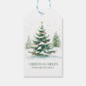 クリスマステーマクリスマスウィッシュレトロタイポグラフィ ギフトタグ (裏面)