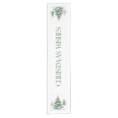 クリスマステーマクリスマスウィッシュレトロタイポグラフィ ショートテーブルランナー (正面)