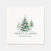 クリスマステーマクリスマスウィッシュレトロタイポグラフィ スタンダードカクテルナプキン (正面)
