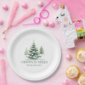 クリスマステーマクリスマスウィッシュレトロタイポグラフィ ペーパープレート (パーティー)