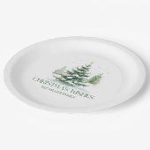 クリスマステーマクリスマスウィッシュレトロタイポグラフィ ペーパープレート (アングル)