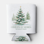 クリスマステーマクリスマスウィッシュレトロタイポグラフィ 缶クーラー (裏面)