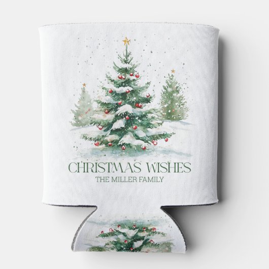 クリスマステーマクリスマスウィッシュレトロタイポグラフィ 缶クーラー (裏面)