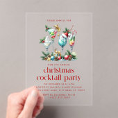 クリスマステーマクリスマスカクテルパーティーありがとう アクリル招待状 (インサイチュ (ポータブル))