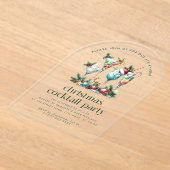 クリスマステーマクリスマスカクテルパーティー アクリル招待状 (レイダウン)