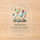 クリスマステーマクリスマスカクテルパーティー アクリル招待状 (正面)