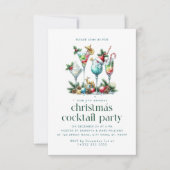 クリスマステーマクリスマスカクテルパーティー サンキューカード (正面)