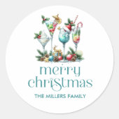 クリスマステーマクリスマスカクテルパーティー ラウンドシール (正面)