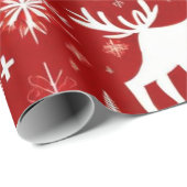 クリスマステーマクリスマスツリースノーフレークギフトラベル ラッピングペーパー (ロールコーナー)