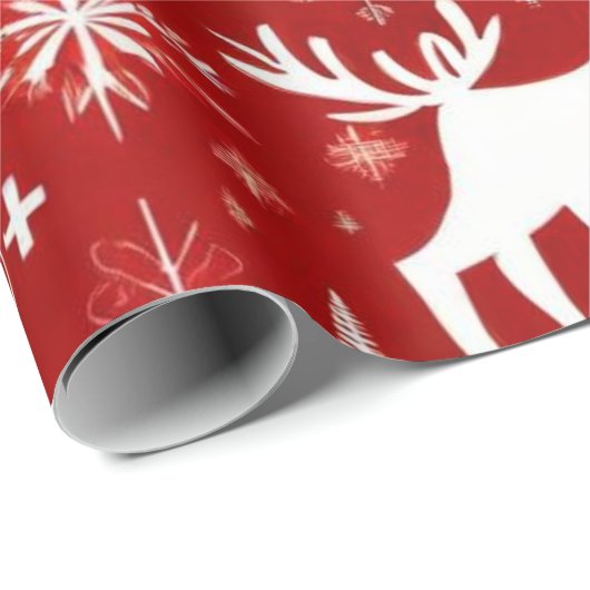クリスマステーマクリスマスツリースノーフレークギフトラベル ラッピングペーパー (ロールコーナー)