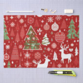クリスマステーマクリスマスツリースノーフレークギフトラベル 薄葉紙 (クラフト)