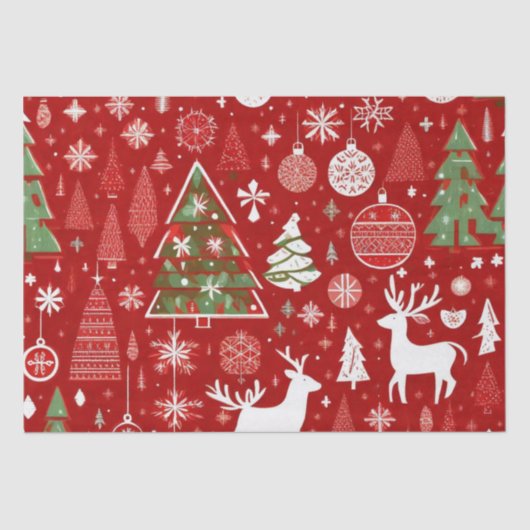 クリスマステーマクリスマスツリースノーフレークギフトラベル 薄葉紙 (正面)