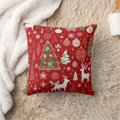 クリスマステーマクリスマスツリースノーフレーク クッション (ブランケット)