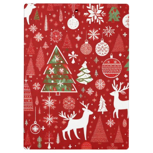 クリスマステーマクリスマスツリースノーフレーク クリップボード (裏面)