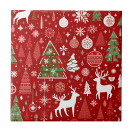 クリスマステーマクリスマスツリースノーフレーク タイル