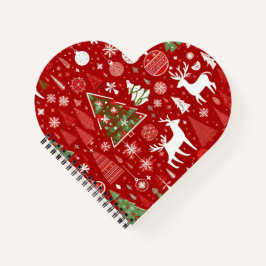 クリスマステーマクリスマスツリースノーフレーク ノートブック