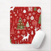 クリスマステーマクリスマスツリースノーフレーク マウスパッド (マウス)