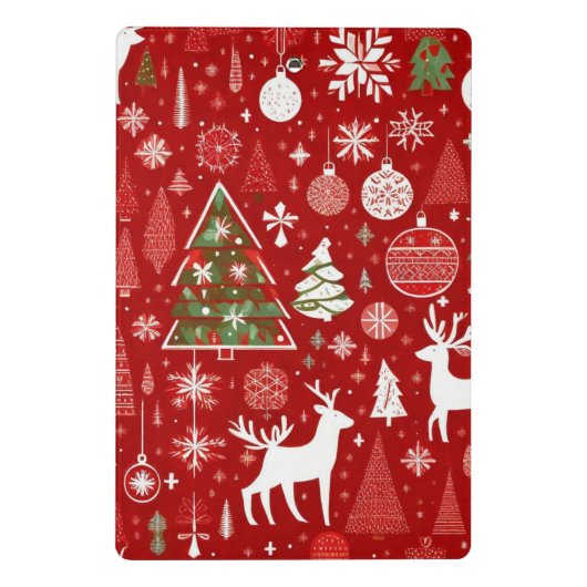 クリスマステーマクリスマスツリースノーフレーク ミニクリップボード (裏面)