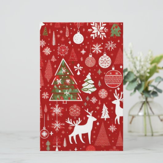 クリスマステーマクリスマスツリースノーフレーク 便箋 (スタンド正面)