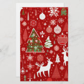 クリスマステーマクリスマスツリースノーフレーク 便箋 (正面/裏面)