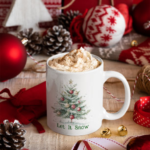 クリスマステーマクリスマスツリー装飾雪を許可 コーヒーマグカップ