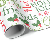 クリスマステーマタイポグラフィパターン ラッピングペーパー (ロールコーナー)