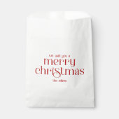 クリスマステーマデザインレッドレトロタイポグラフィ フェイバーバッグ (正面)