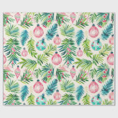 クリスマステーマパターンオーナメント緑 ラッピングペーパー (フラット)