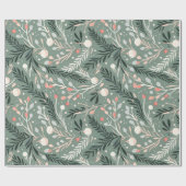 クリスマステーマパターン休日のシンボル ラッピングペーパー (フラット)