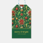 クリスマステーマフェスティバルカラフルパターン ギフトタグ (正面)