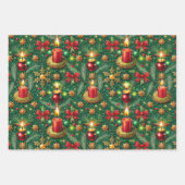 クリスマステーマフェスティバルカラフルパターン ラッピングペーパーシート (正面3)