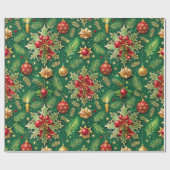 クリスマステーマフェスティバルカラフルパターン ラッピングペーパー (フラット)