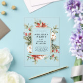 クリスマステーマフローラフレームホリデーパーティー アクリル招待状 (インサイチュ (ウェディング))