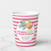 クリスマステーマベビーシャワー紙カップピンクグリーン 紙コップ (裏面)
