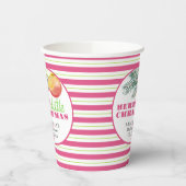 クリスマステーマベビーシャワー紙カップピンクグリーン 紙コップ (左)