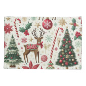 クリスマステーマペアのキングサイズ 枕カバー (裏面-左)