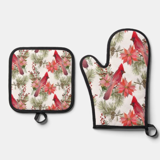 クリスマステーマポットホルダー 鍋つかみ&鍋敷きセット (正面)