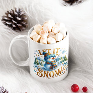 クリスマステーマレットイットスノーカワイイ雪だるま コーヒーマグカップ
