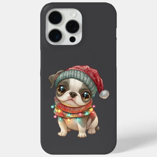 クリスマステーマ付き可愛い犬 Case-Mate iPhoneケース (裏面)