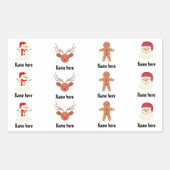 クリスマステーマ名前をカスタムする家族の友人の子供 長方形シール (正面)