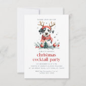 クリスマステーマ子犬クリスマスカクテルパーティー サンキューカード (正面)