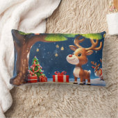 クリスマステーマ枕 ランバークッション (ブランケット)