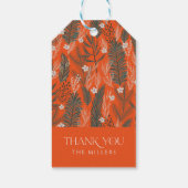 クリスマステーマ模様の緑の白い花 ギフトタグ (裏面)