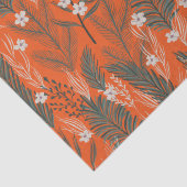 クリスマステーマ模様の緑の白い花 薄葉紙 (詳細)