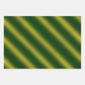 クリスマステーマ波形金ゴールド&ブラック、グリーン、レッド ラッピングペーパーシート (正面2)