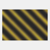 クリスマステーマ波形金ゴールド&ブラック、グリーン、レッド ラッピングペーパーシート (正面)