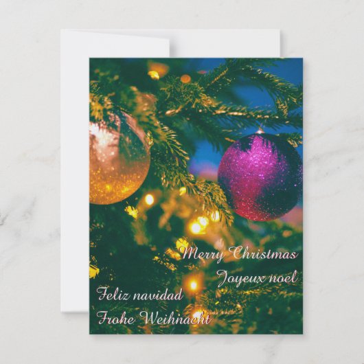 クリスマステーマ2クリスマスボール… 招待状 (正面)