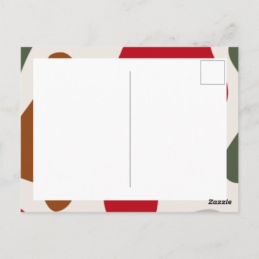 クリスマステーマ:かわいいシンプル柄 ポストカード (裏面)