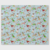 クリスマステ縁どリアラッピング紙 ラッピングペーパー (フラット)